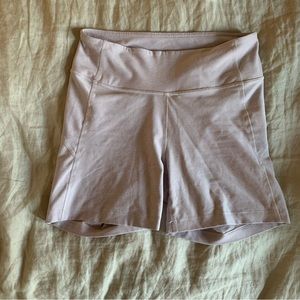 Outdoor Voices Warmup shorts in a dusty light pink!